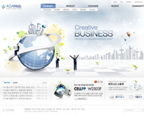 蓝色商务公司网站设计PSD源文件