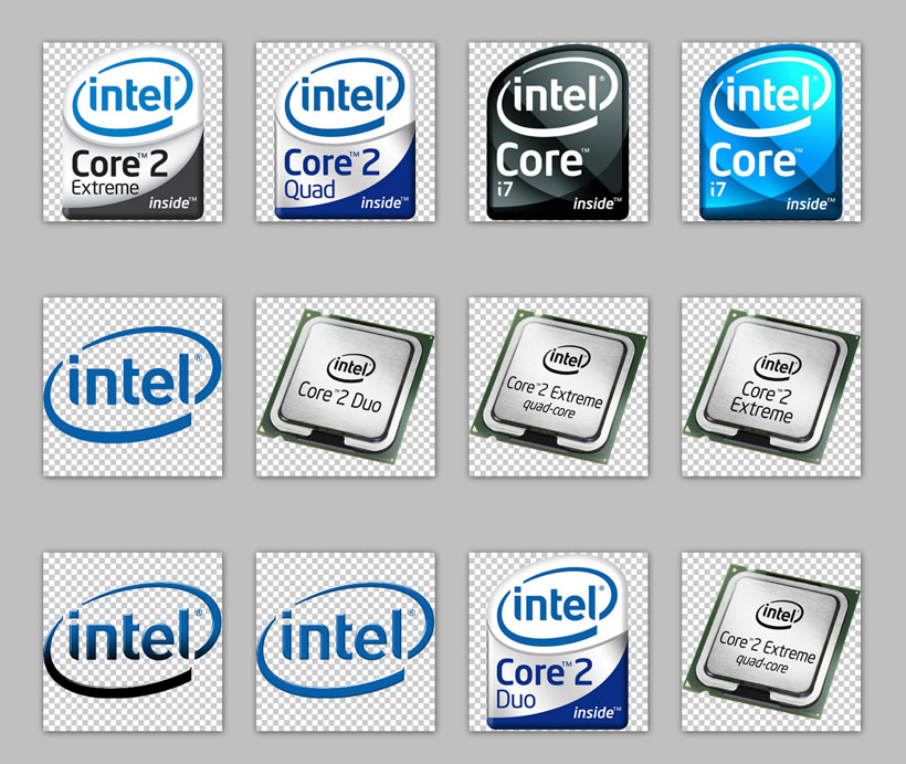 关键字:酷睿intel英特尔标志标贴cpu电脑硬件png素材png图标免费素材
