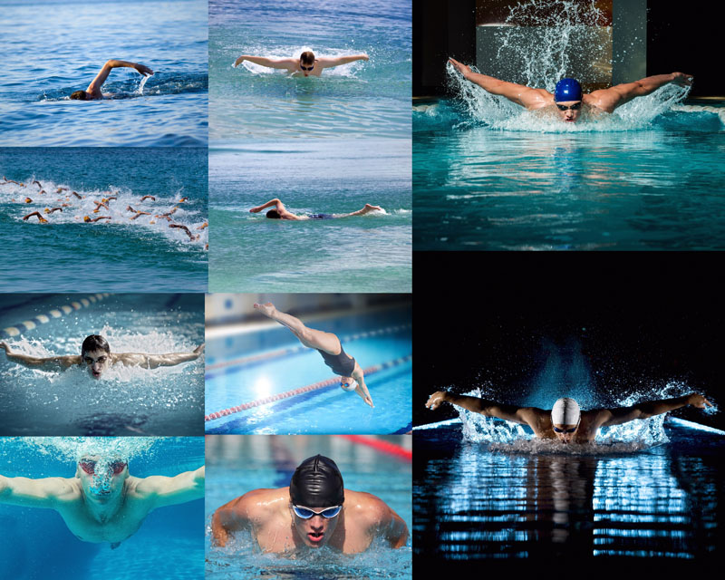 游泳的男人摄影高清图片