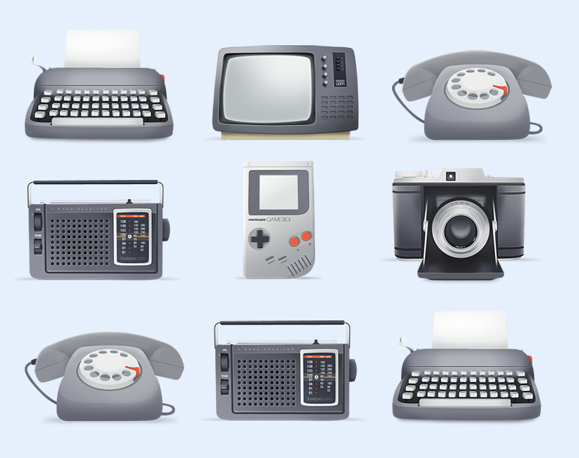 复古怀旧电话机PNG图标 - 爱图网设计图片素材