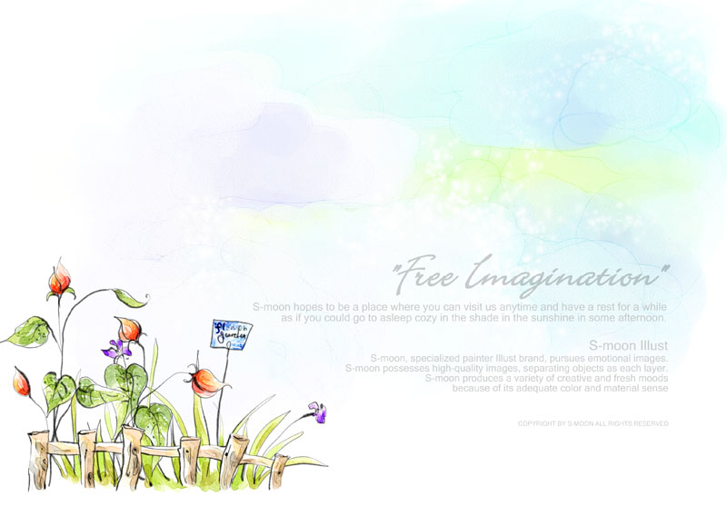 绘画花朵梦幻封面PSD素材 - 爱图网设计图片素