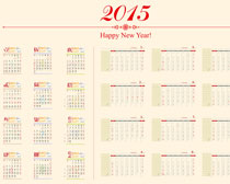 2015新年快乐日历卡设计矢量素材