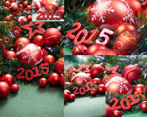 红色节日圣诞球高清图片