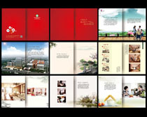 红色企业文化宣传册设计矢量素材