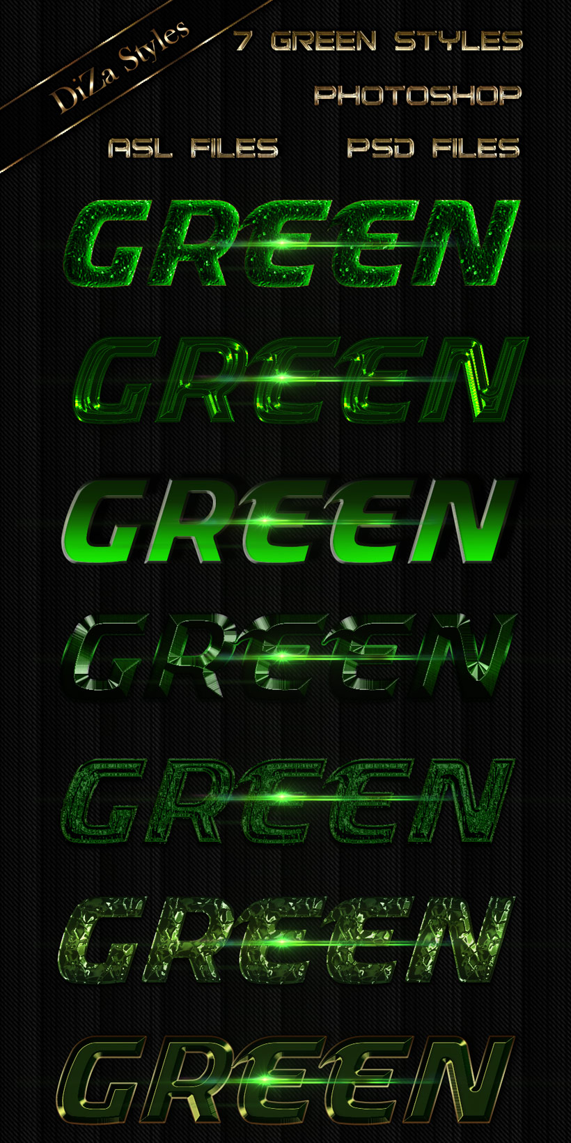 绿色荧光字字体样式PS素材