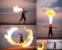 艺术喷火的男人摄影高清图片