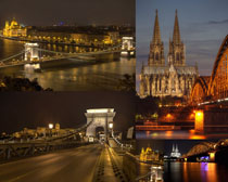 城市夜景桥梁建筑摄影高清图片