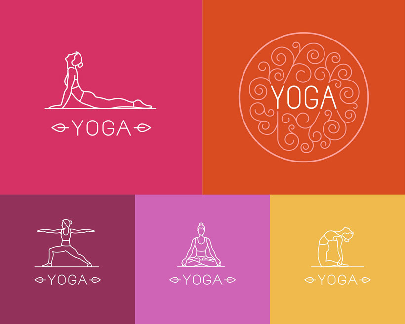 瑜伽标志和LOGO矢量素材 - 爱图网设计图片素材下载