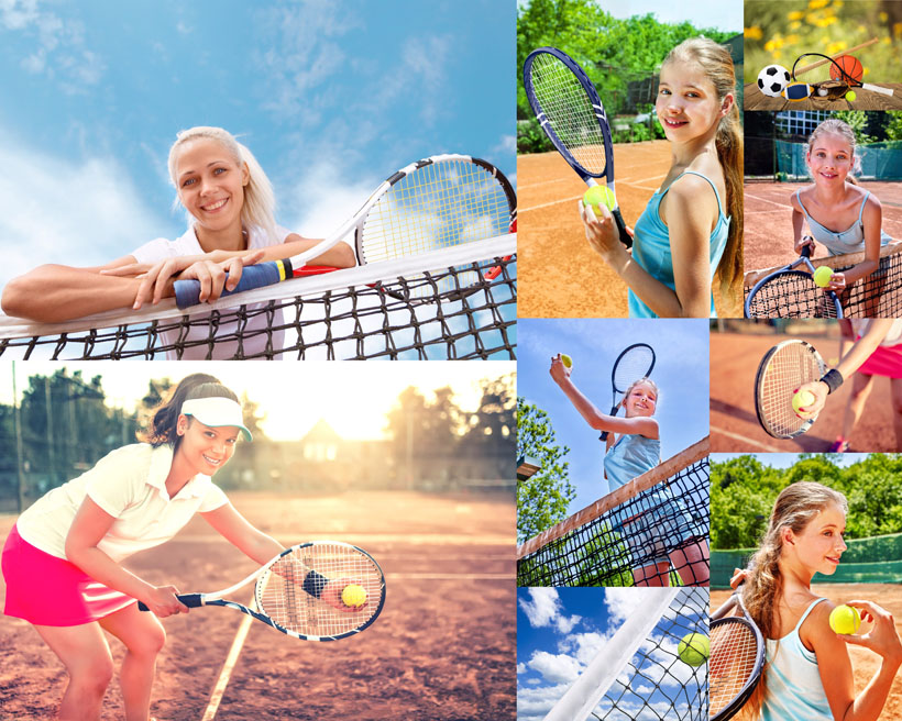 打网球的女孩摄影高清图片