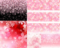 粉色樱花背景设计矢量素材