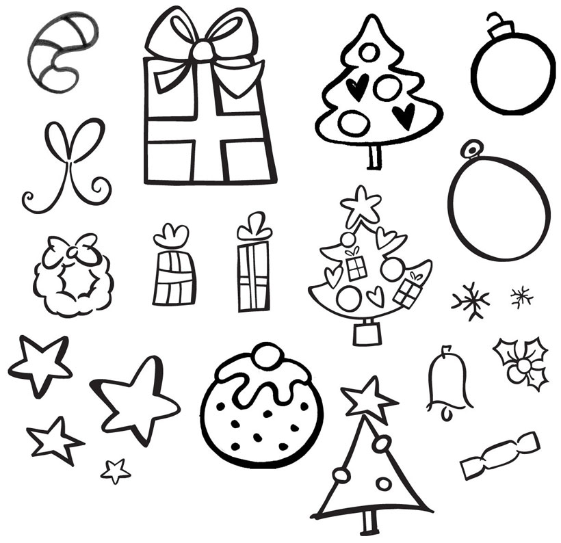 卡通圣诞节元素PS笔刷素材 - 爱图网设计图片素材下载