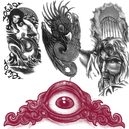 欧美神话图案刺青笔刷素材 爱图网设计图片素材下载