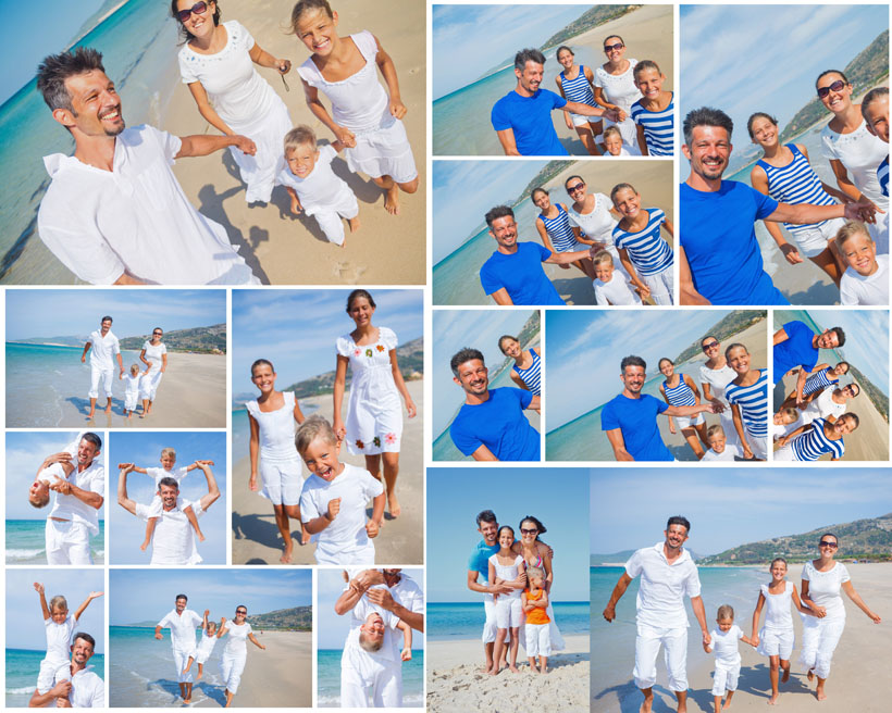 海滩快乐家庭人物摄影高清图片
