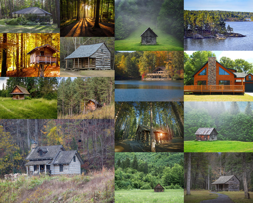 森林房屋摄影高清图片