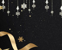 黑色圣诞装饰横幅PSD素材