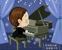 钢琴音乐学习招生广告PSD素材
