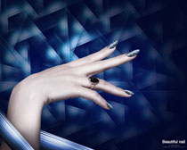 蓝色背景戒指女性手海报PSD素材