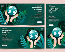 愛護地球日橫幅廣告矢量素材