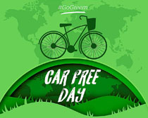 绿色自行车环保宣传矢量素材