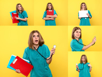 護理工作女性攝影高清圖片