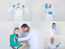 国外医生指导儿童摄影高清图片
