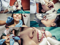 正在看牙科的病人摄影高清图片