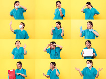 国外护士女孩拍摄写真高清图片