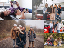 快樂的國外一家人攝影高清圖片
