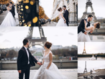 浪漫的巴黎塔婚纱写真摄影高清图片