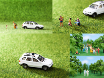 露營游玩玩具小人攝影高清圖片