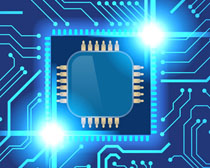 芯片技術藍色背景PSD素材