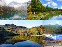 森林湖水風景拍攝高清圖片