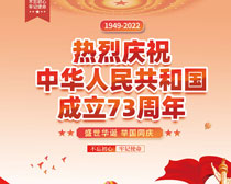庆祝中华人民共和国成立73周年国庆海报PSD素材