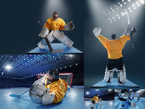 冰球竞技体育运动员摄影高清图片