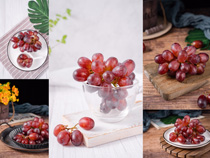 新鲜红提葡萄拍摄高清图片