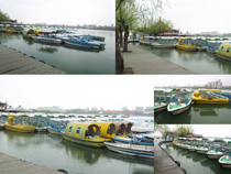 东昌湖湿地公园游船摄影高清图片