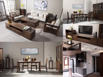 客廳木家具裝修風格攝影高清圖片