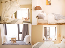 歐式室內家居大床攝影高清圖片