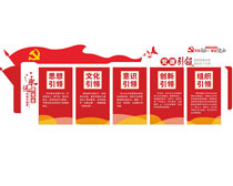 紅色黨建文化墻設計矢量素材