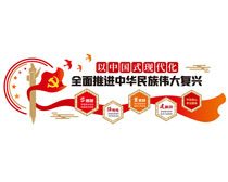 全面推進中華民族偉大復興黨建文化墻模板