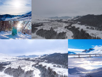 雪白大雪陽光風景拍攝高清圖片