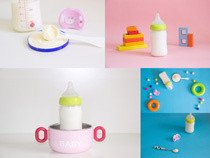 奶粉奶瓶嬰兒勺子拍攝高清圖片