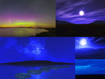 夜色美丽月亮景观拍摄高清图片