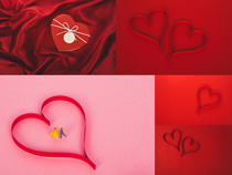 紅色愛心情人節背景拍攝高清圖片