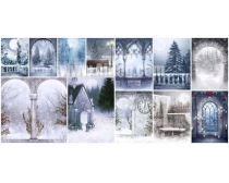 12張美麗冬天雪景影樓背景圖片