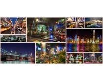 繁华城市夜景图片素材