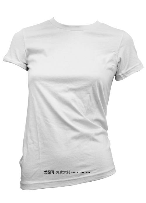 3套白色女士短袖衫(T恤)模板