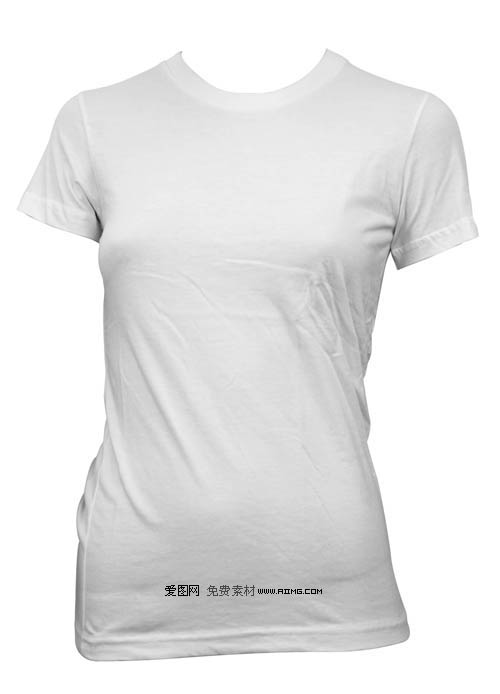 3套白色女士短袖衫(T恤)模板 - 爱图网设计图片