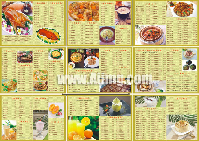 古典西式餐厅菜谱菜单设计矢量素材 中式餐厅菜谱菜单设计矢量素材 西