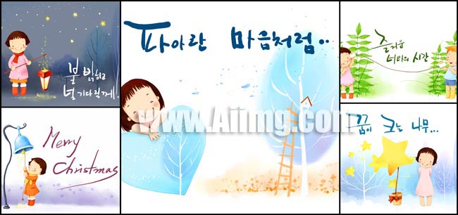 韩国彩绘卡通儿童PSD图片素材3